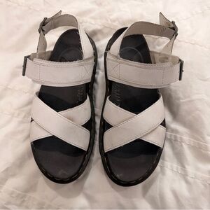 Dr. Martens White Cross Sandals